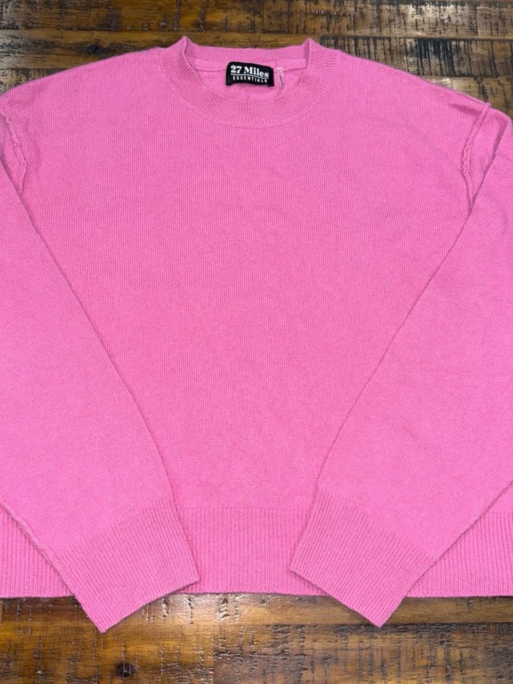 27 Miles Essentials 100% Cashmere Pink Sweater